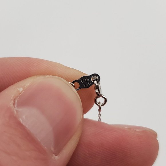 18 Inch 925 Sterling Silver Cute Brilliant Single Cubic Zirconia Necklace - Picture 5 of 7